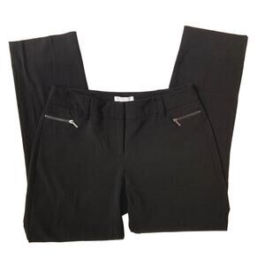 New York & Company Stretch Black Straight Leg Pants Slacks Women's Size 2